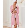 imageEkouaer Robes for Women Knee Length Kimono Bathrobe Lightweight 34 Sleeve Sleepwear Soft Loungewear with Pockets SXXLPink