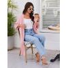 imageEkouaer Robes for Women Knee Length Kimono Bathrobe Lightweight 34 Sleeve Sleepwear Soft Loungewear with Pockets SXXLPink