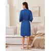 imageEkouaer Robes for Women Knee Length Kimono Bathrobe Lightweight 34 Sleeve Sleepwear Soft Loungewear with Pockets SXXLRoyal Blue