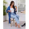 imageEkouaer Robes for Women Knee Length Kimono Bathrobe Lightweight 34 Sleeve Sleepwear Soft Loungewear with Pockets SXXLRoyal Blue