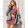 imageEkouaer Pajamas for Women Sets Tank and Shorts Summer Waffle Knit Striped 2Piece Cute Pjs Soft Sleeveless Loungewear SetRose Red and White Stripe