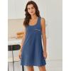 imageEkouaer Nightgowns for Women Cotton Night Gown Tank Sleeveless Sleepshirt Racerback Nightdress Chemise Sleepwear SXXXLBlue