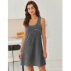 imageEkouaer Nightgowns for Women Cotton Night Gown Tank Sleeveless Sleepshirt Racerback Nightdress Chemise Sleepwear SXXXLGrey