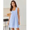 imageEkouaer Nightgowns for Women Cotton Night Gown Tank Sleeveless Sleepshirt Racerback Nightdress Chemise Sleepwear SXXXLLight Blue