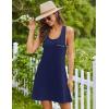 imageEkouaer Nightgowns for Women Cotton Night Gown Tank Sleeveless Sleepshirt Racerback Nightdress Chemise Sleepwear SXXXLNavy Blue