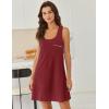 imageEkouaer Nightgowns for Women Cotton Night Gown Tank Sleeveless Sleepshirt Racerback Nightdress Chemise Sleepwear SXXXLWine Red