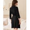 imageEkouaer Women Robes Shawl Collar Bathrobe Short Kimono Robe Soft Knit Bathrobes Ladies Sleepwear with Pockets SXXLBlack