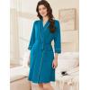 imageEkouaer Women Robes Shawl Collar Bathrobe Short Kimono Robe Soft Knit Bathrobes Ladies Sleepwear with Pockets SXXLBlue Green