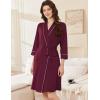 imageEkouaer Women Robes Shawl Collar Bathrobe Short Kimono Robe Soft Knit Bathrobes Ladies Sleepwear with Pockets SXXLDate Red