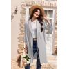 imageEkouaer Women Robes Shawl Collar Bathrobe Short Kimono Robe Soft Knit Bathrobes Ladies Sleepwear with Pockets SXXLLight Gray