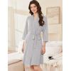 imageEkouaer Women Robes Shawl Collar Bathrobe Short Kimono Robe Soft Knit Bathrobes Ladies Sleepwear with Pockets SXXLLight Gray