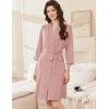 imageEkouaer Women Robes Shawl Collar Bathrobe Short Kimono Robe Soft Knit Bathrobes Ladies Sleepwear with Pockets SXXLLotus Pink