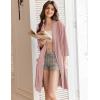 imageEkouaer Women Robes Shawl Collar Bathrobe Short Kimono Robe Soft Knit Bathrobes Ladies Sleepwear with Pockets SXXLLotus Pink
