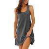 imageEkouaer Nightgowns for Women Cotton Night Gown Tank Sleeveless Sleepshirt Racerback Nightdress Chemise Sleepwear SXXXLGrey