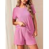 imageEkouaer 2 Packs Womens Pajama Set Short Sleeve Sleepwear Soft Top and Shorts Pjs Casual Outfits Lounge Set with PocketsPinkNavy Blue