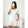 imageEkouaer 2 Packs Womens Pajama Set Short Sleeve Sleepwear Soft Top and Shorts Pjs Casual Outfits Lounge Set with PocketsWhiteGreen