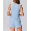 imageEkouaer 2 Pieces Womens Tank Top Pajamas Set Soft Sleepwear Sleeveless Cami and Shorts Summer Loungewear Pjs SetBaby Blue