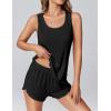 imageEkouaer 2 Pieces Womens Tank Top Pajamas Set Soft Sleepwear Sleeveless Cami and Shorts Summer Loungewear Pjs SetBlack