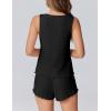 imageEkouaer 2 Pieces Womens Tank Top Pajamas Set Soft Sleepwear Sleeveless Cami and Shorts Summer Loungewear Pjs SetBlack