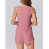 imageEkouaer 2 Pieces Womens Tank Top Pajamas Set Soft Sleepwear Sleeveless Cami and Shorts Summer Loungewear Pjs SetDeep Pink