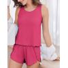 imageEkouaer 2 Pieces Womens Tank Top Pajamas Set Soft Sleepwear Sleeveless Cami and Shorts Summer Loungewear Pjs SetHot Pink
