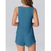 imageEkouaer 2 Pieces Womens Tank Top Pajamas Set Soft Sleepwear Sleeveless Cami and Shorts Summer Loungewear Pjs SetLake Blue