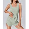 imageEkouaer 2 Pieces Womens Tank Top Pajamas Set Soft Sleepwear Sleeveless Cami and Shorts Summer Loungewear Pjs SetLight Green