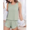 imageEkouaer 2 Pieces Womens Tank Top Pajamas Set Soft Sleepwear Sleeveless Cami and Shorts Summer Loungewear Pjs SetLight Green