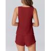 imageEkouaer 2 Pieces Womens Tank Top Pajamas Set Soft Sleepwear Sleeveless Cami and Shorts Summer Loungewear Pjs SetWine Red