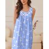 imageEkouaer Nightgowns for Women Cotton Long Night Gown Sleeveless Sleep Dress Victorian Nightdress Ladies Sleepwear SXXXLBlue White Birds