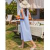 imageEkouaer Nightgowns for Women Cotton Long Night Gown Sleeveless Sleep Dress Victorian Nightdress Ladies Sleepwear SXXXLLight Blue