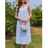 imageEkouaer Nightgowns for Women Cotton Long Night Gown Sleeveless Sleep Dress Victorian Nightdress Ladies Sleepwear SXXXLLight Blue