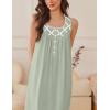 imageEkouaer Nightgowns for Women Cotton Long Night Gown Sleeveless Sleep Dress Victorian Nightdress Ladies Sleepwear SXXXLLight Green