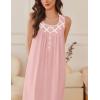 imageEkouaer Nightgowns for Women Cotton Long Night Gown Sleeveless Sleep Dress Victorian Nightdress Ladies Sleepwear SXXXLLight Pink