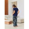 imageEkouaer Pajamas for Women Set Short Sleeve Pjs and Long Floral Print Pants Soft Sleepwear Casual Lounge Sets SXXLBlack Navy Floral