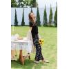 imageEkouaer Pajamas for Women Set Short Sleeve Pjs and Long Floral Print Pants Soft Sleepwear Casual Lounge Sets SXXLBlack White Floral