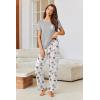 imageEkouaer Pajamas for Women Set Short Sleeve Pjs and Long Floral Print Pants Soft Sleepwear Casual Lounge Sets SXXLLight Grey Floral