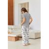 imageEkouaer Pajamas for Women Set Short Sleeve Pjs and Long Floral Print Pants Soft Sleepwear Casual Lounge Sets SXXLLight Grey Floral