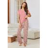 imageEkouaer Pajamas for Women Set Short Sleeve Pjs and Long Floral Print Pants Soft Sleepwear Casual Lounge Sets SXXLOrange Pink Floral