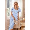 imageEkouaer Womens Cotton Pajamas Sets Short Sleeve Tops and Capri Pants Sleepwear Loungewear with PocketsBlue Star Moon