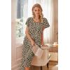 imageEkouaer Womens Cotton Pajamas Sets Short Sleeve Tops and Capri Pants Sleepwear Loungewear with PocketsBrown Leopard