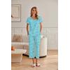 imageEkouaer Womens Cotton Pajamas Sets Short Sleeve Tops and Capri Pants Sleepwear Loungewear with PocketsButterfly