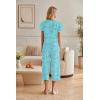 imageEkouaer Womens Cotton Pajamas Sets Short Sleeve Tops and Capri Pants Sleepwear Loungewear with PocketsButterfly
