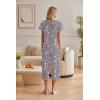 imageEkouaer Womens Cotton Pajamas Sets Short Sleeve Tops and Capri Pants Sleepwear Loungewear with PocketsGray Coffee Cup