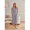 imageEkouaer Womens Cotton Pajamas Sets Short Sleeve Tops and Capri Pants Sleepwear Loungewear with PocketsGray Coffee Cup