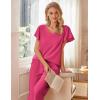 imageEkouaer Womens Cotton Pajamas Sets Short Sleeve Tops and Capri Pants Sleepwear Loungewear with PocketsRose