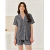 imageEkouaer Womens Waffle Knit Pajama Sets Short Sleeve Button Down Sleepwear Cozy Loungewear 2 Piece Pjs Shorts SetDark Gray