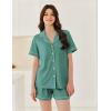 imageEkouaer Womens Waffle Knit Pajama Sets Short Sleeve Button Down Sleepwear Cozy Loungewear 2 Piece Pjs Shorts SetMedium Sea Green