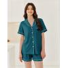 imageEkouaer Womens Waffle Knit Pajama Sets Short Sleeve Button Down Sleepwear Cozy Loungewear 2 Piece Pjs Shorts SetStrong Blue