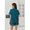 imageEkouaer Womens Waffle Knit Pajama Sets Short Sleeve Button Down Sleepwear Cozy Loungewear 2 Piece Pjs Shorts SetStrong Blue